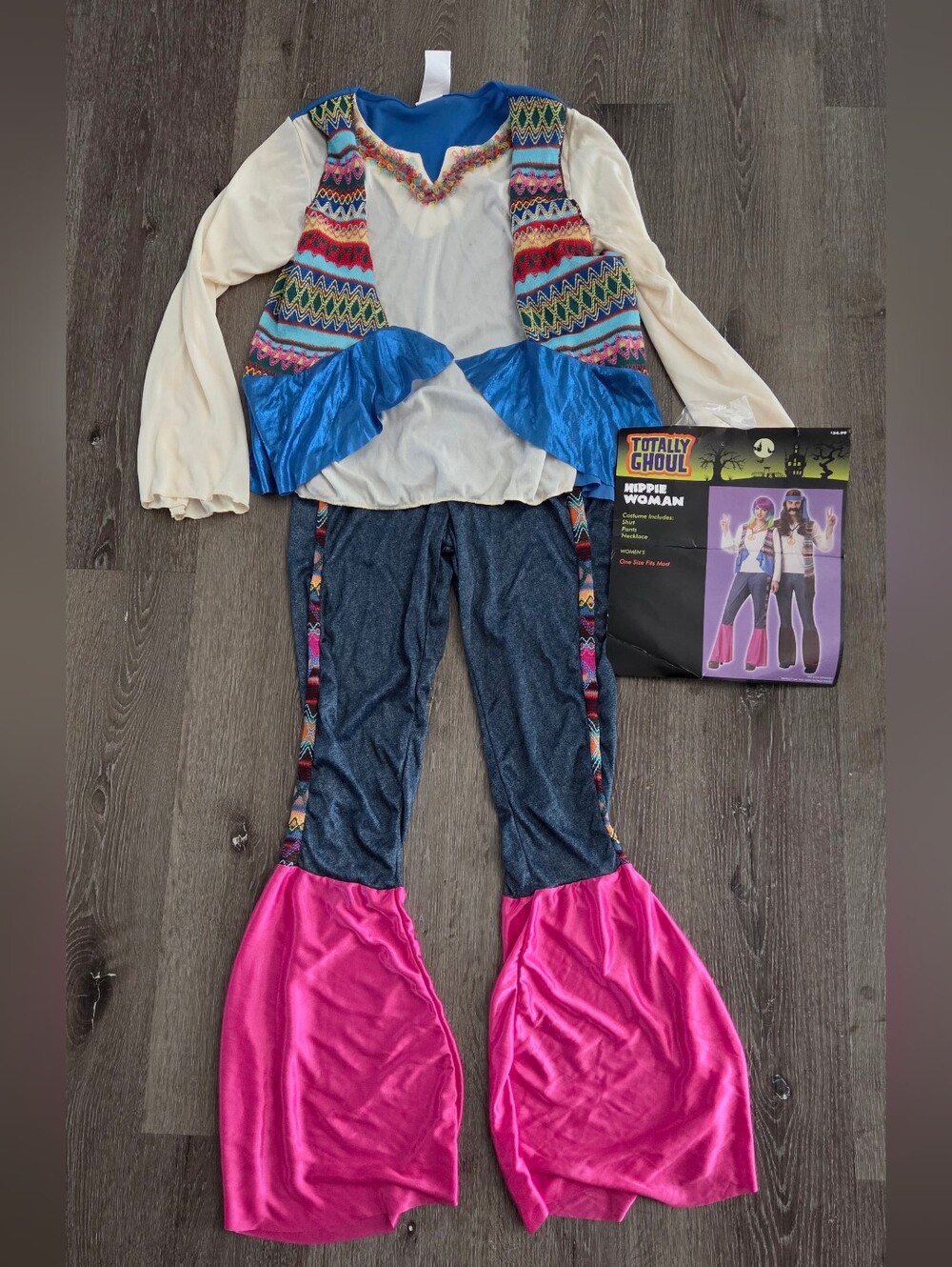 Totally Ghoul Hippie Woman Halloween Costume - One Size Fits Most (Runs Small)